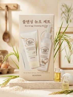 Rice & Egg Cleansing Duo Set - Cream